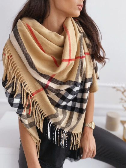 Wełniana chusta BRIT camel
