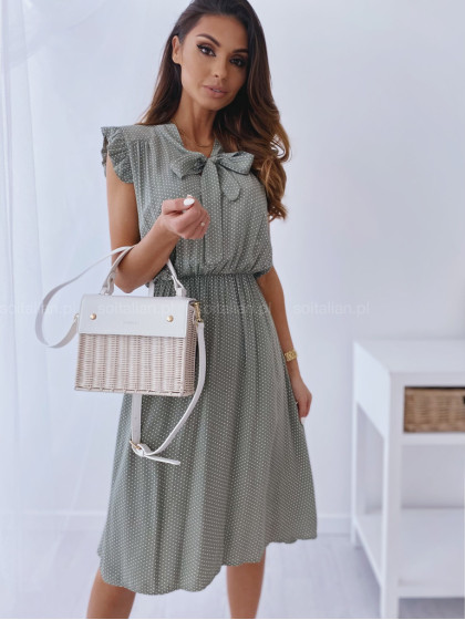 Sukienka AWESOME DOTS khaki