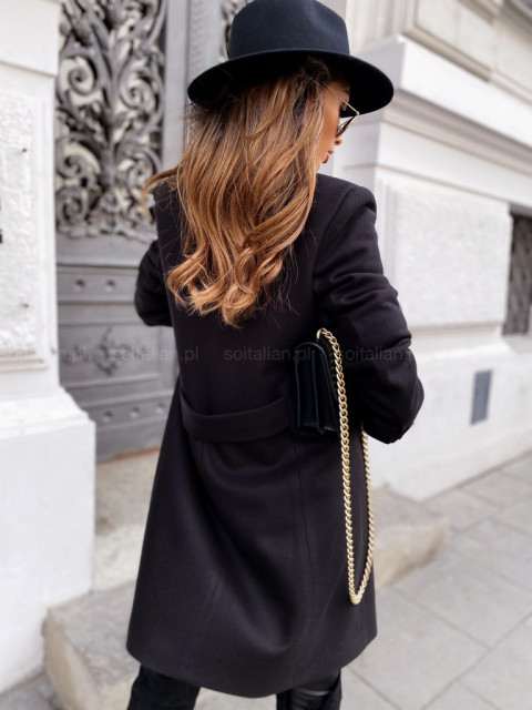 Wełniany płaszcz METROPOLITAN black