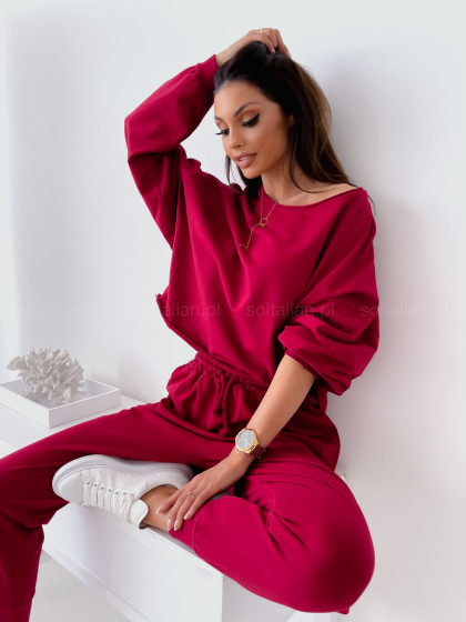 Włoski komplet dresowy STILE red wine