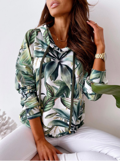 Bluza HOODIE tropical leaf