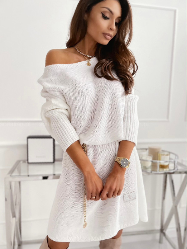 Sukienka swetrowa CORNELLIA white
