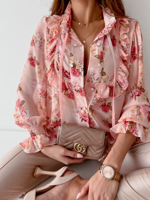 Bluzka koszulowa SHYLA pink/rose
