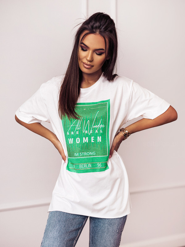 T-shirt WOMAN STRONG white