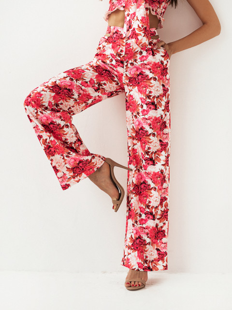 Komplet AMADORA PINK FLOWERS (top+spodnie)
