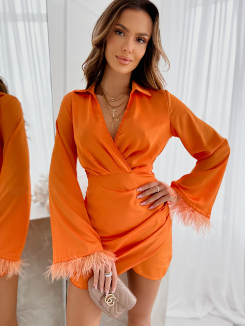 Sukienka satynowa NORINA orange