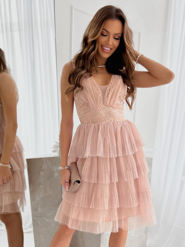 Sukienka koktajlowa MARIETTA beige