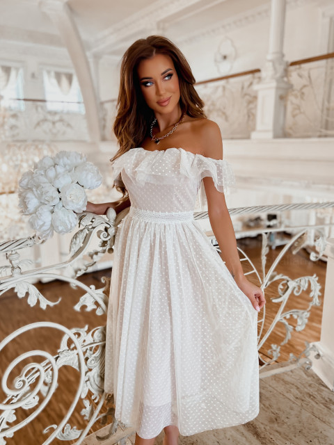 Sukienka koktajlowa FLEUR white