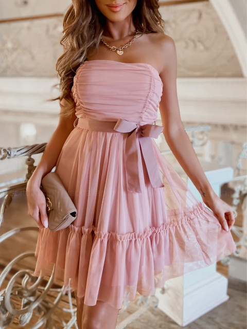 Sukienka koktajlowa mini COURTNEY mauve pink