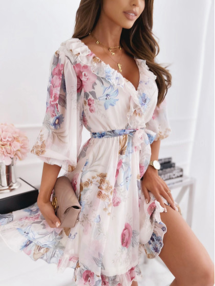 Sukienka LILLI FLOWERS cream