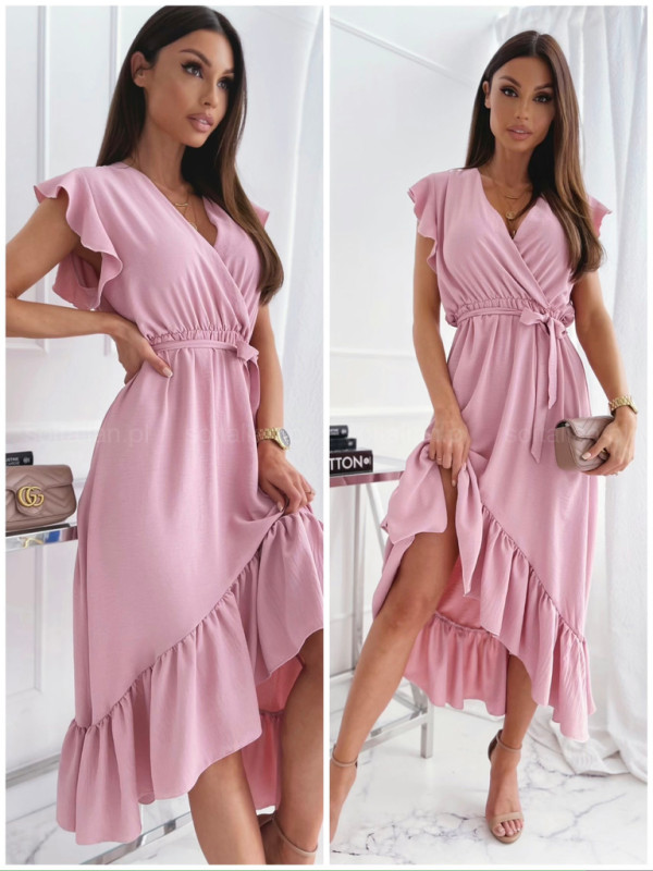 Sukienka kopertowa EVERLY dusty pink