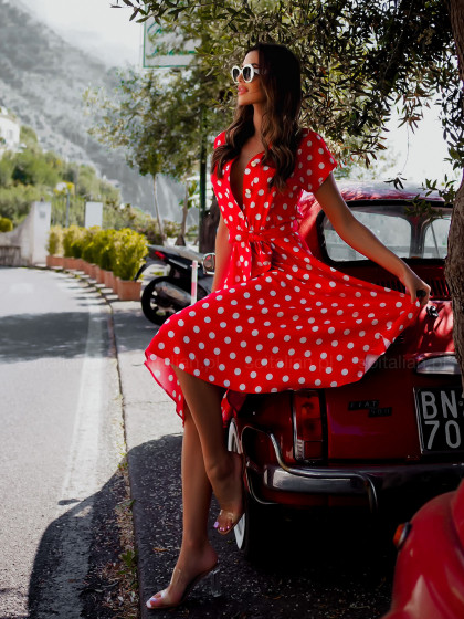 Sukienka SOLVE dots/red