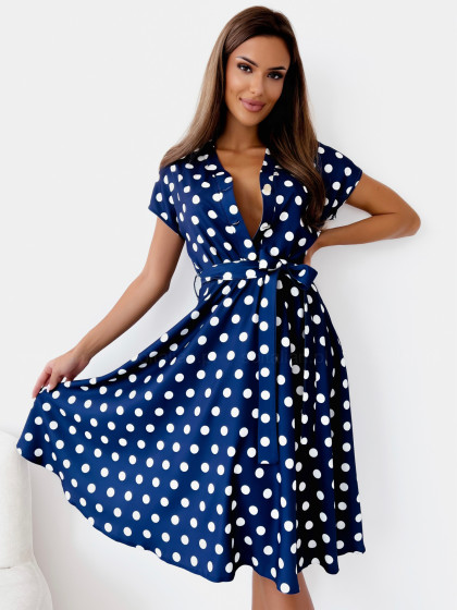Sukienka SOLVE dots/granat
