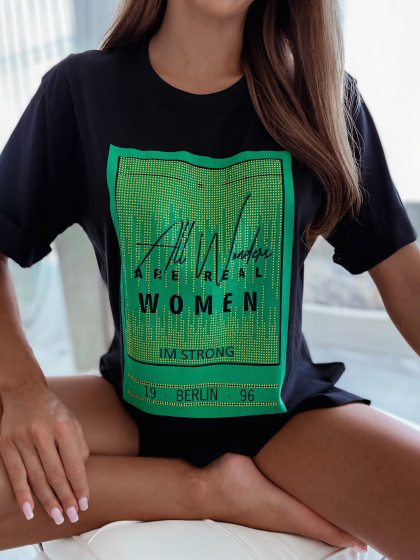 T-shirt WOMAN STRONG black