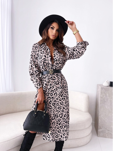 Sukienka koszulowa WILD leopard