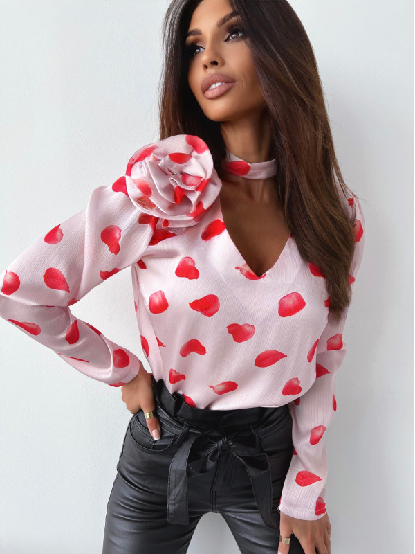Bluzka z chokerem ASTI rose petals