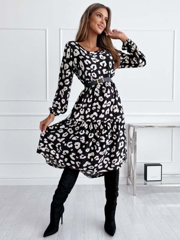 Sukienka midi MATHILDA beige spots
