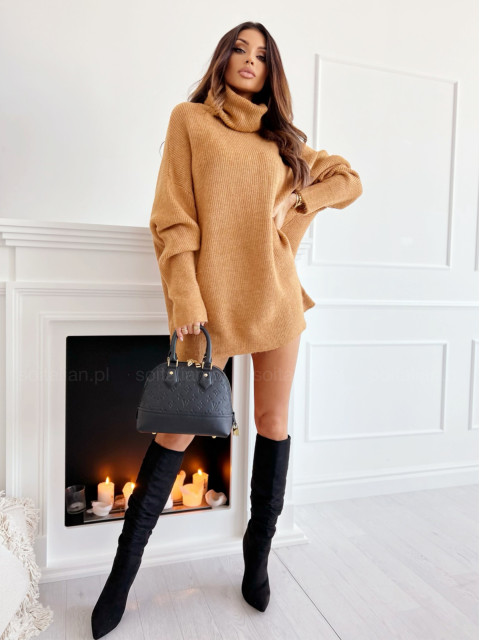 Sweter/golf oversize-owy CASUAL caramel
