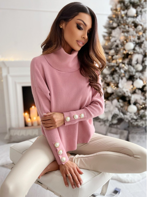 Sweter/golf ALEEN PEARLS pastel pink