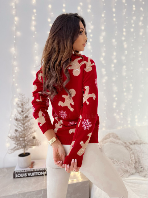 Sweter CHRISTMAS COOKIE red