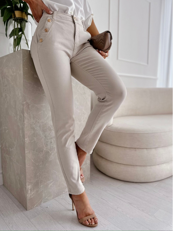 Spodnie jeansowe AIDAN nude