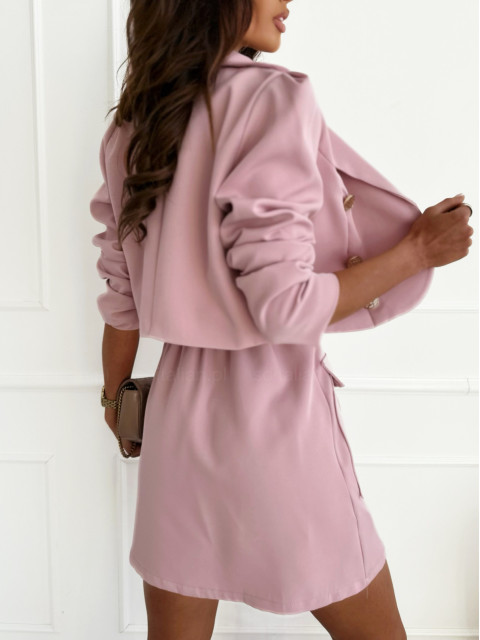 Komplet MARISSA powder pink (marynarka+sukienka)