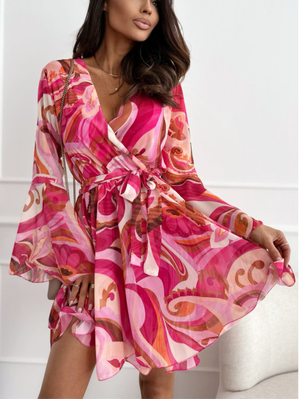 Sukienka SUSAN pink zig-zag