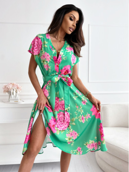 Sukienka SOLVE green/pink...