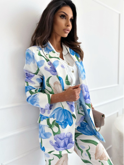 Marynarka FLORA lilac&blue