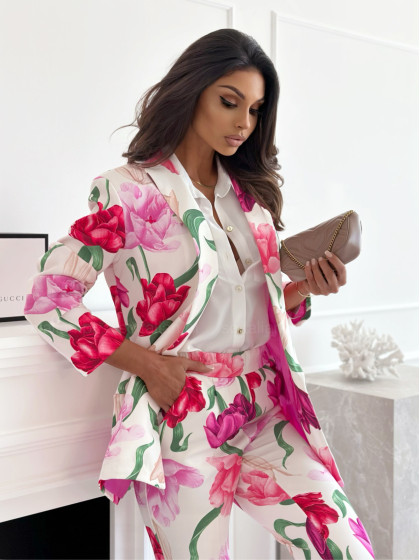 Marynarka FLORA pink&red