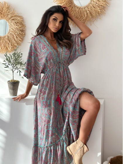 Sukienka maxi INDIA fuchsia
