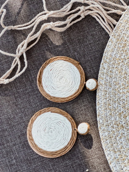 Kolczyki CERCHIO creamy/beige