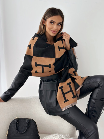 Szal HAMILTON black&camel