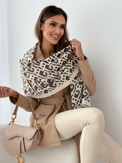 Szal "BG" beige&latte
