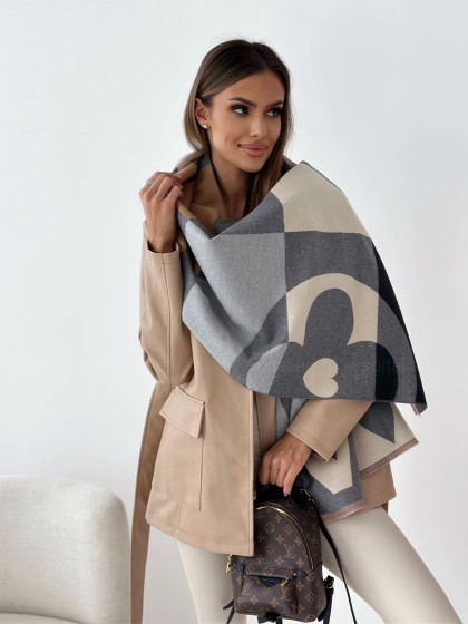 Szal LOUIS grey&beige