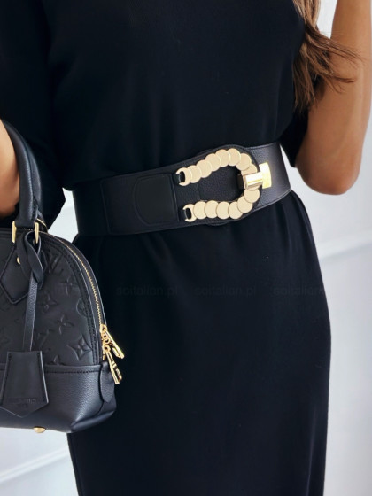 Pasek GOLD BUCKLE black