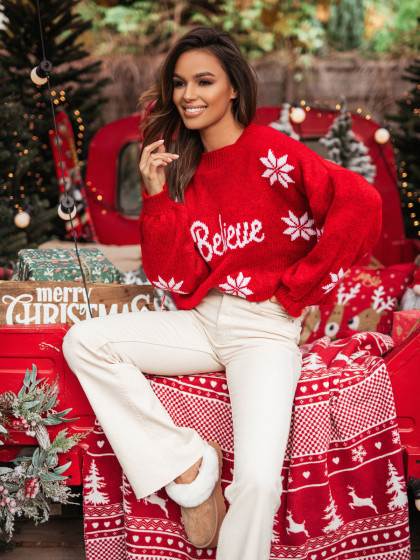 Sweter BELIEVE red