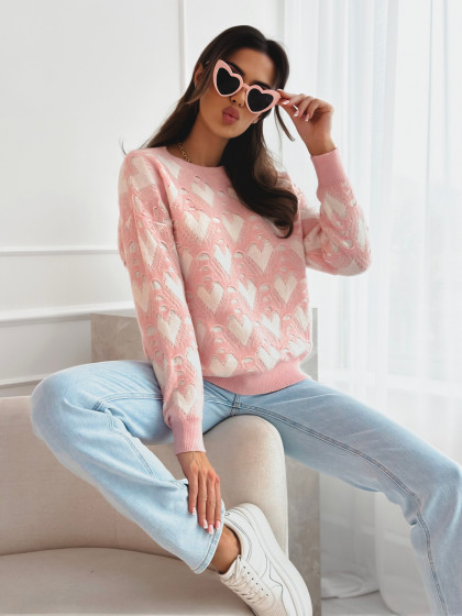 Sweter LOVELY creamy&pink