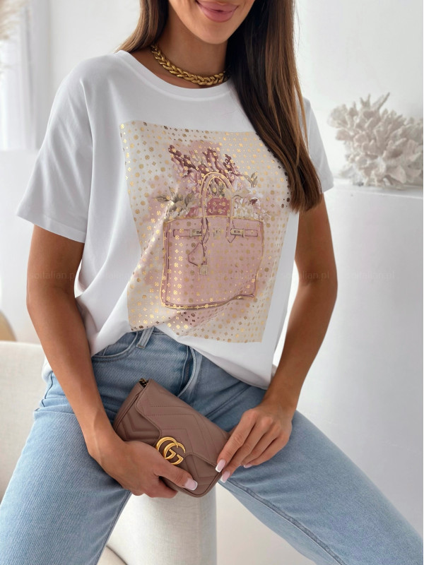 T-shirt oversize'owy BAG&FLOWERS pink