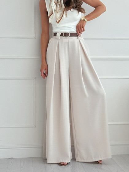 Spodnie wide DUERO nude