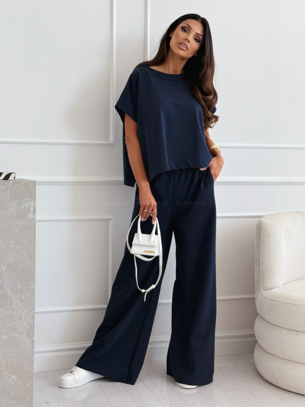 Komplet ASHTON (bluzka+spodnie) navy