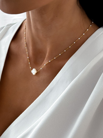 Naszyjnik EMILIE white&gold