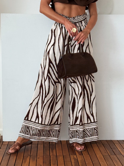 Spodnie wide ENZO brown safari