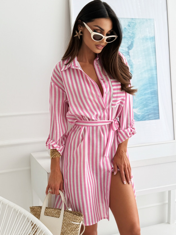 Sukienka koszulowa SOVARETO pink strips