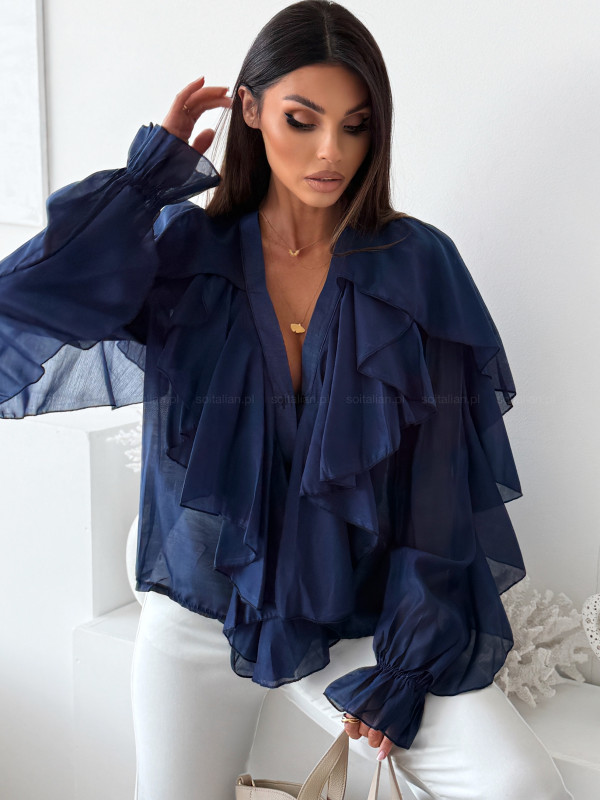 Bluzka koszulowa LITERNO navy