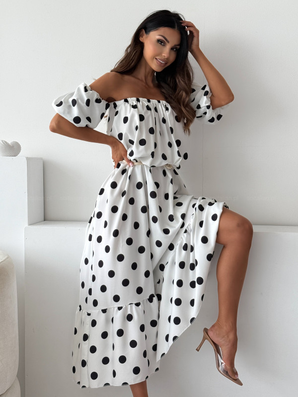 Sukienka MORAIRA white&black dots
