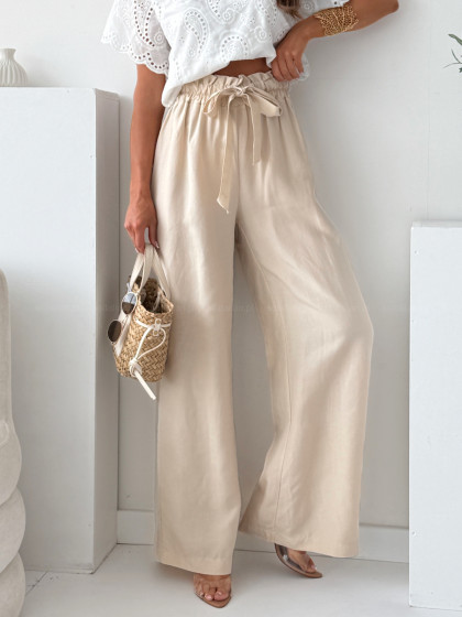 Spodnie wide LAZZERETTO beige