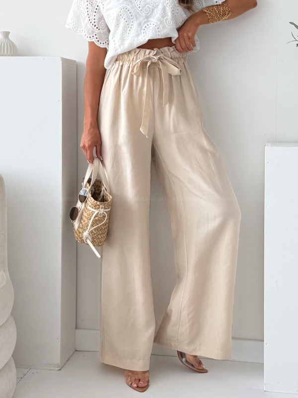 Spodnie wide LAZZERETTO beige