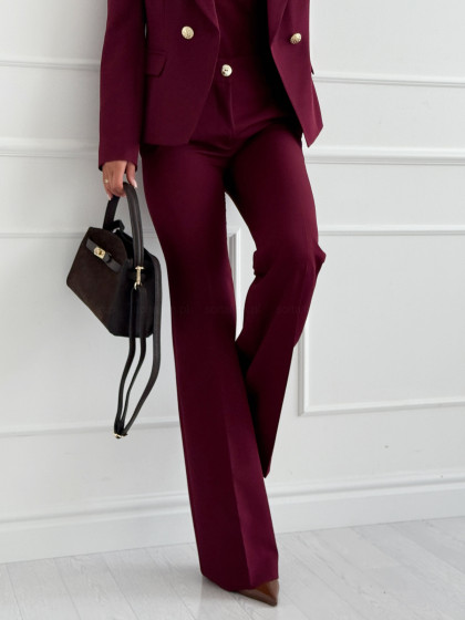 Spodnie LUXILY FLARE burgund