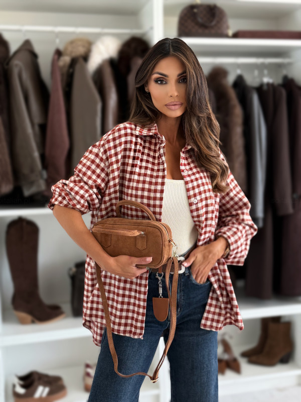 Koszula GILBERT BRIT copper brown/creamy